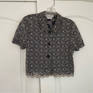 vintage lace button down